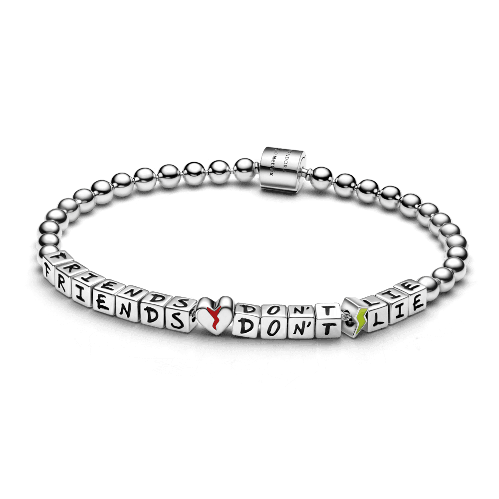 Bracelete Prata Stranger Things Friends Don't Lie